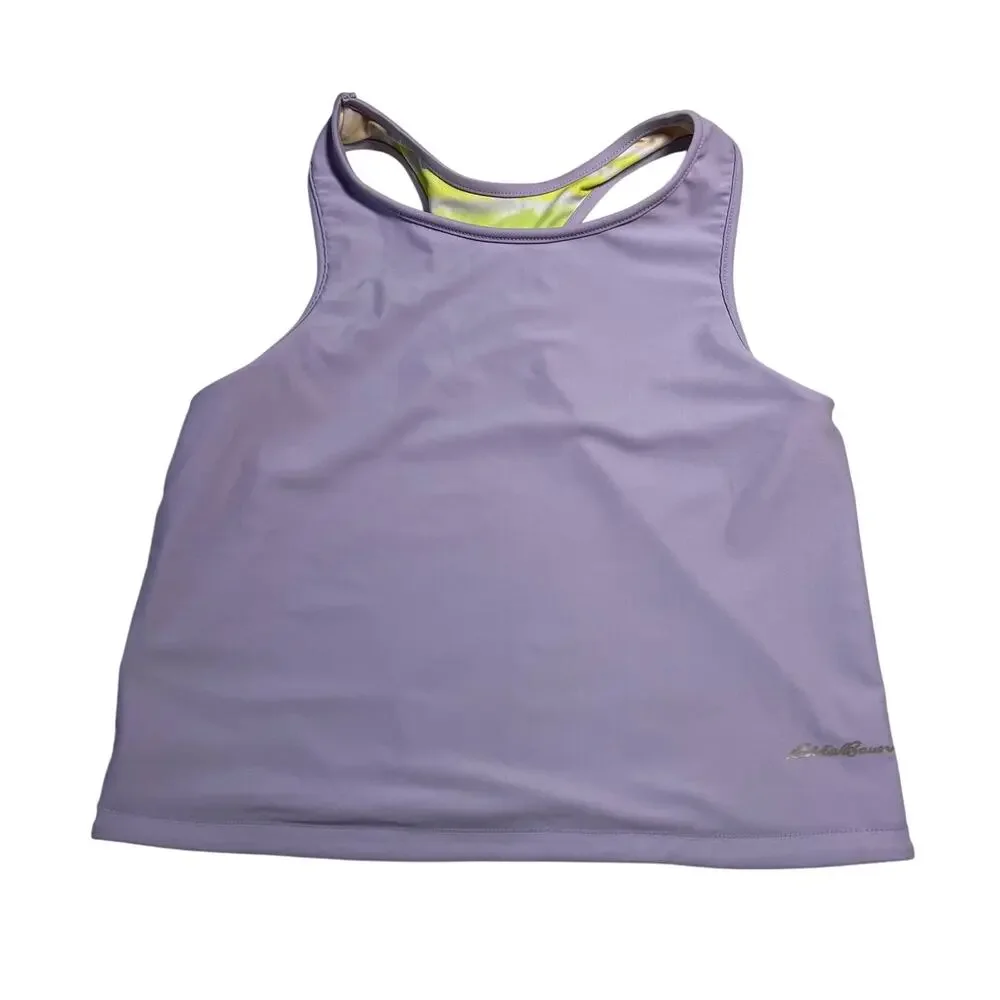 Eddie Bauer Girl's Racerback Bathing Suit Top Size L (14/16) Reversible Tie Dye